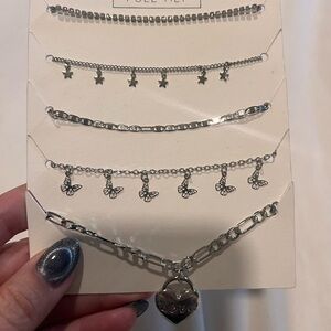 NWT 5 pcs cute silver bracelets